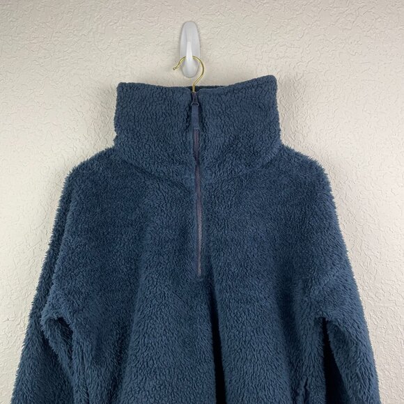 Craghoppers Sweater Womens Medium 8 Blue Fleece Fuzzy 1/4 Zip Pullover - Picture 4 of 11